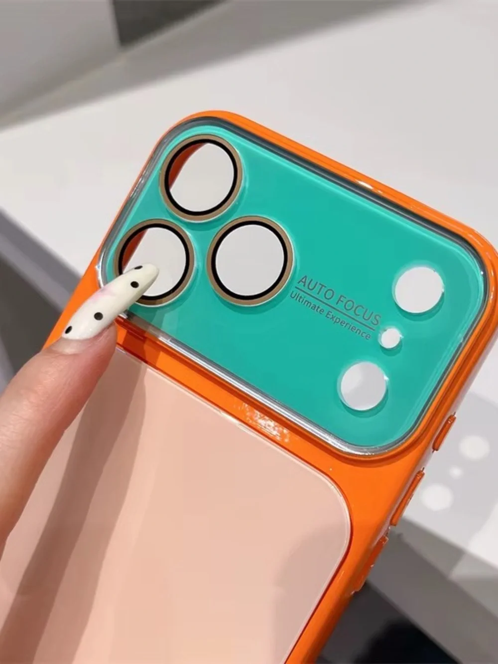 Vibrant Orange & Mint Camera Phone Case — Brand Unknown